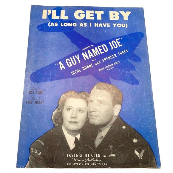 Ill Get By Vintage Piano Sheet Music Roy Turk Fred Ahlert 40s A Guy Named Joe - Picture 7 of 7